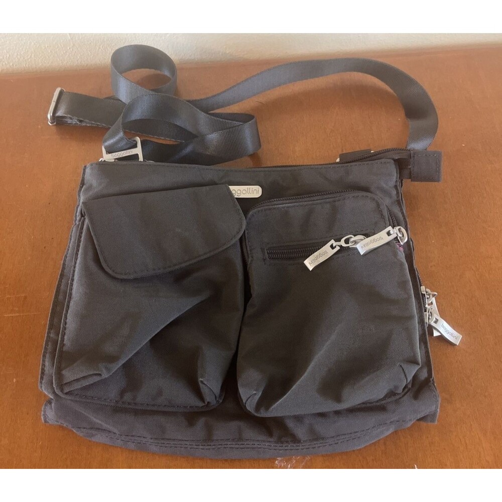 Baggallini Everyplace Crossbody Charcoal Gray Multipocketed Bag Purse